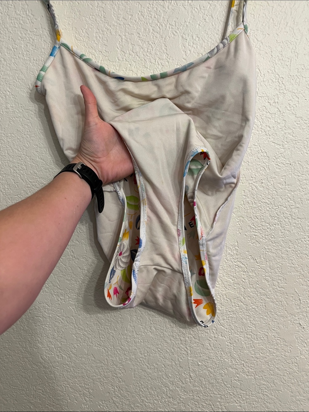 CHANEL Cream One-Piece with Pastel Pink & Green Accents - Picture 11 of 11